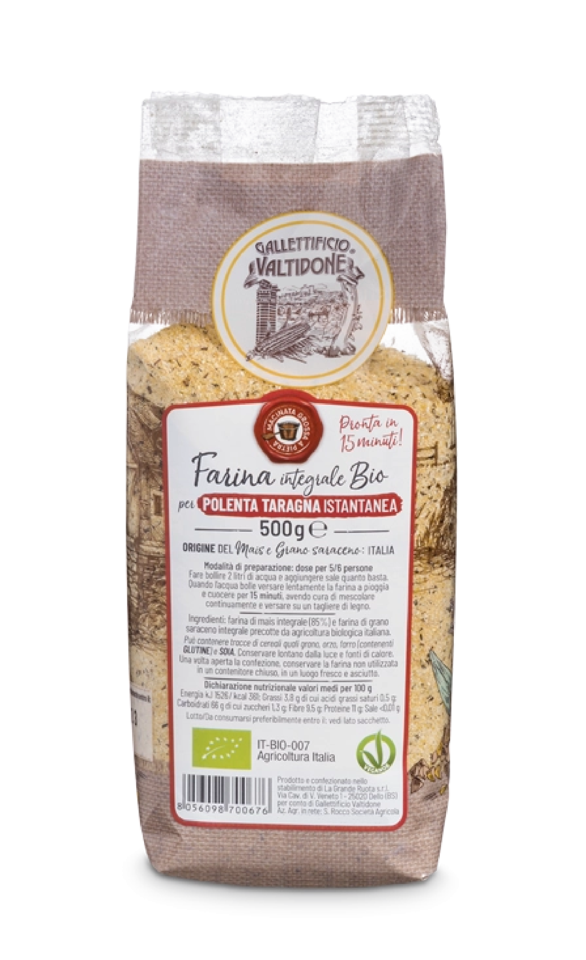 Pack farina integrale Bio per polenta taragna istantanea